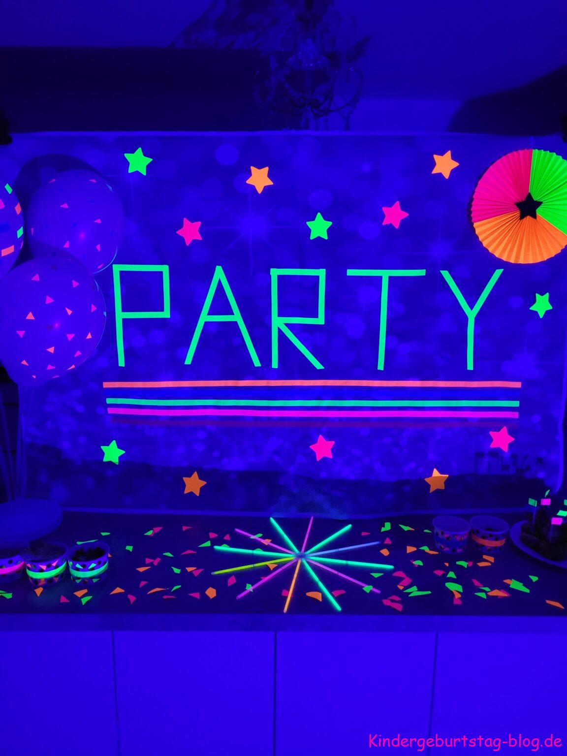 Kindergeburtstag-Blog Neon Party